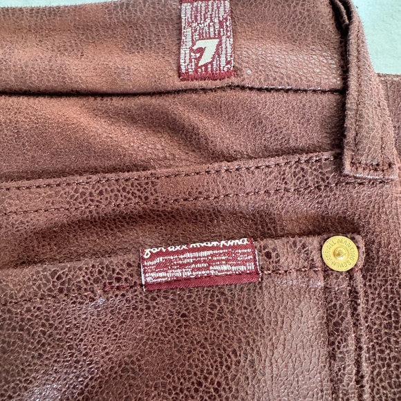 7 For All Mankind Chocolate Brown Straight Leg Pants – Size 26 - Picture 3 of 6